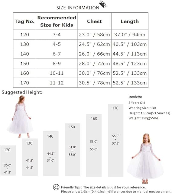 Rochita eleganta din dantela, lunga, mâneci 3/4, cu volanase, Alba, 160cm, 10-11 ani [7]
