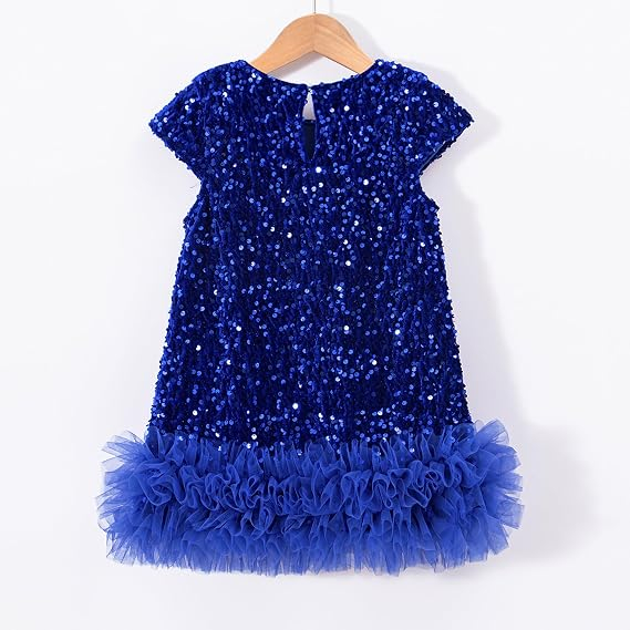 Rochie Elegantă Fete din Catifea și Tulle, Paiete, Stil Prințesă, 18-24 Luni [3]
