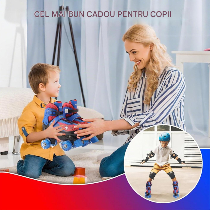 Role cu 4 Roți Nattork pentru Copii, Reglabile 32-36, Roți Luminoase, ABEC-7 [6]