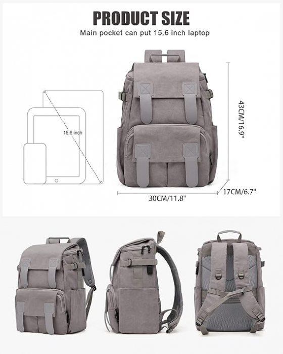 Rucsac, ghiozdan scoala, calatorii, fitness cu USB GRI [3]