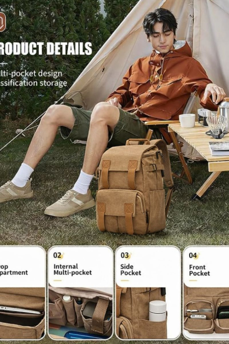 Rucsac, ghiozdan scoala, calatorii, fitness cu USB Maro [2]