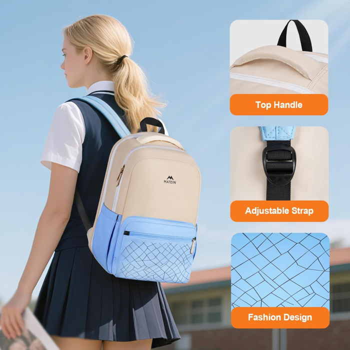 Rucsac robust impermeabil, ghiozdan scoala, calatorii, fitness 18 x 28 x 43 cm; 530 g [4]