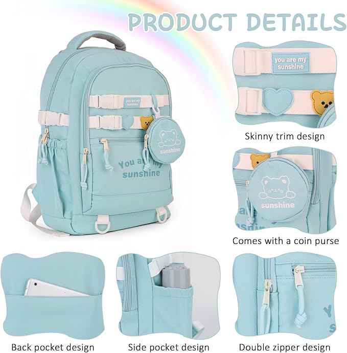 Rucsac robust impermeabil, ghiozdan scoala, calatorii, fitness 15 x 28 x 40 cm; 500 g [3]