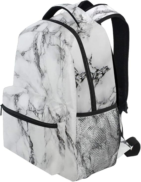 Rucsac alb robust, impermeabil, ghiozdan scoala, calatorii, fitness 40.6 x 29.2 x 20.3 cm [4]