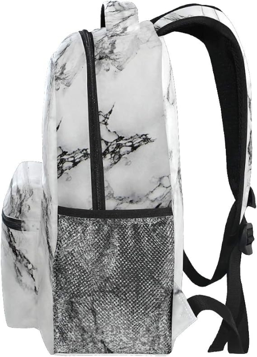 Rucsac alb robust, impermeabil, ghiozdan scoala, calatorii, fitness 40.6 x 29.2 x 20.3 cm [5]
