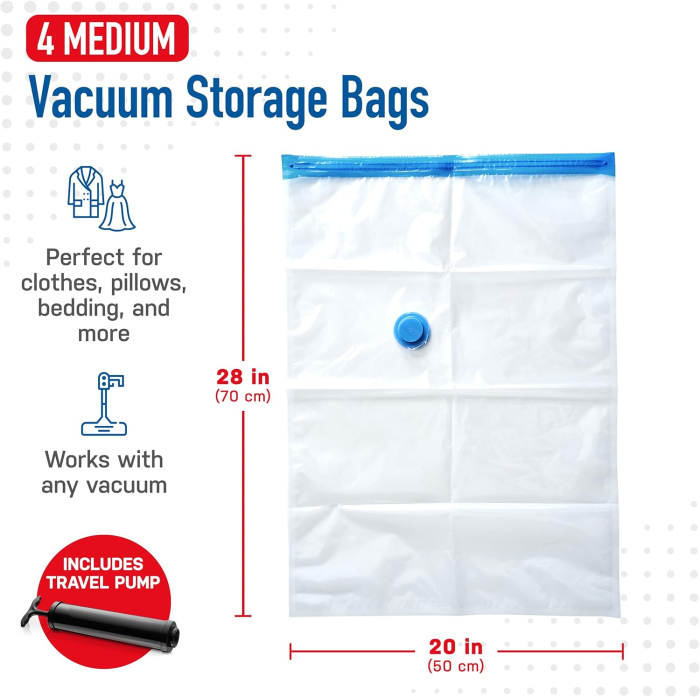 Saci pentru vidat haine, set 4 bucati 50x70 cm cu pompa [3]