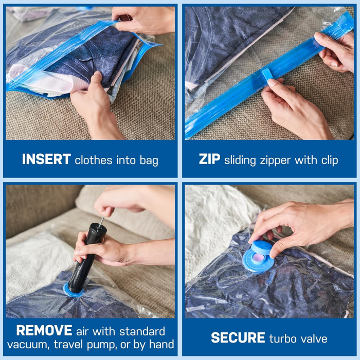 Saci pentru vidat haine, set 4 bucati 50x70 cm cu pompa [7]