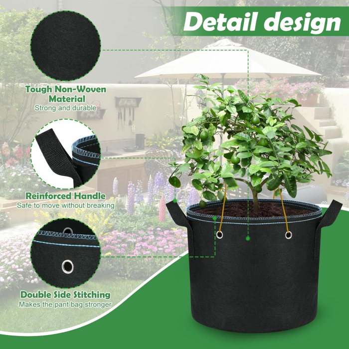 Saci respirabili pentru crestere cartofi, căpșuni, alune, flori și legume, set 5 buc 20 litri [4]