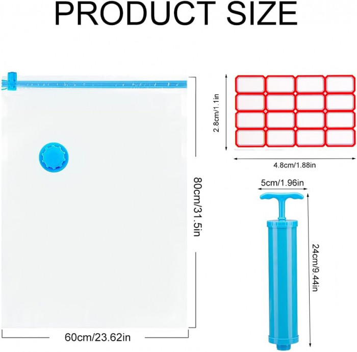 Saci pentru vidat haine, set 4 bucati 60x80 cm cu pompa [2]