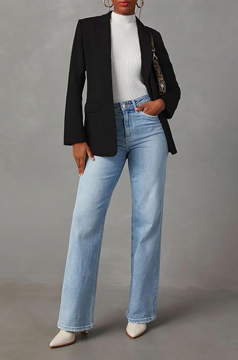 Sacou scurt, elegant cu manec lunga si buzunare Negru S [5]