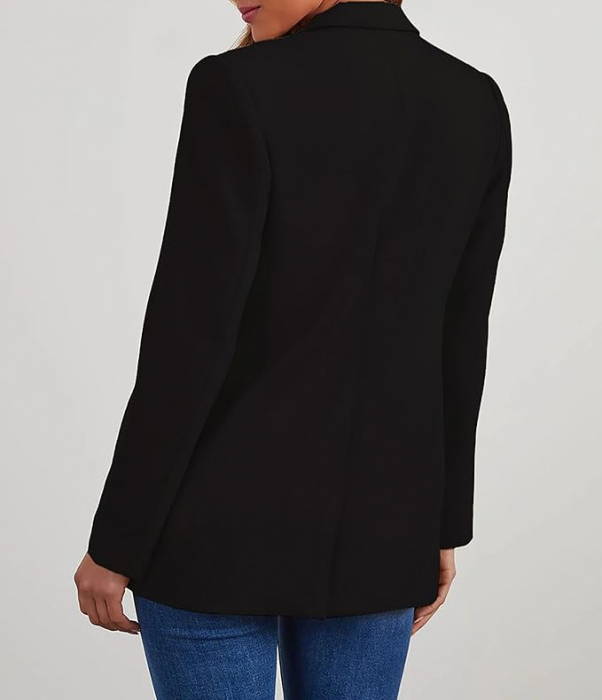 Sacou scurt, elegant cu manec lunga si buzunare Negru S [3]