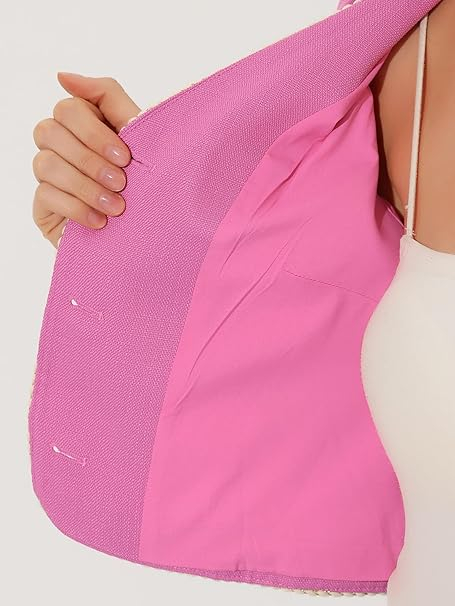 Sacou scurt, elegant cu maneca scurta si buzunare Roz L [5]