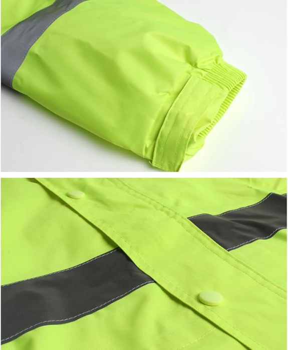Costum de muca impermeabil pentru bărbați, jachetă și pantaloni reflectorizante, rezistente la vânt – Verde XXL [3]