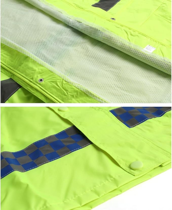 Costum de muca impermeabil pentru bărbați, jachetă și pantaloni reflectorizante, rezistente la vânt – Verde XXL [4]