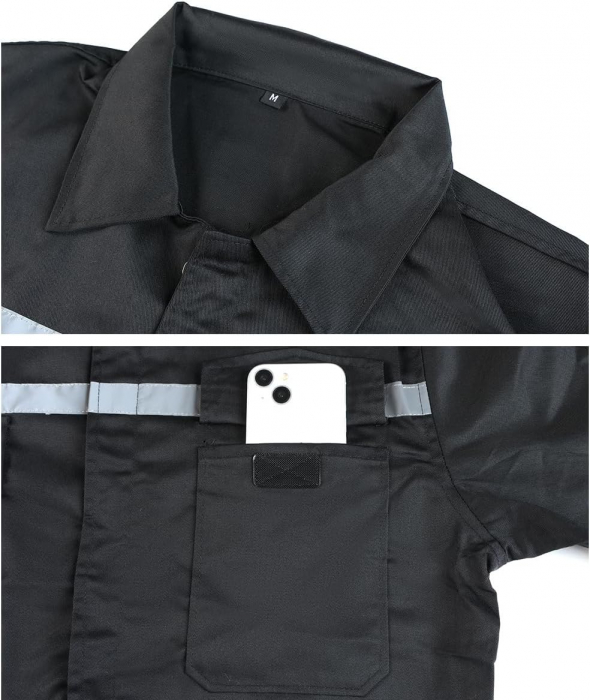 Salopeta completa de munca, mijoc elastic, buzunare, banda reflectorizanta, M [3]