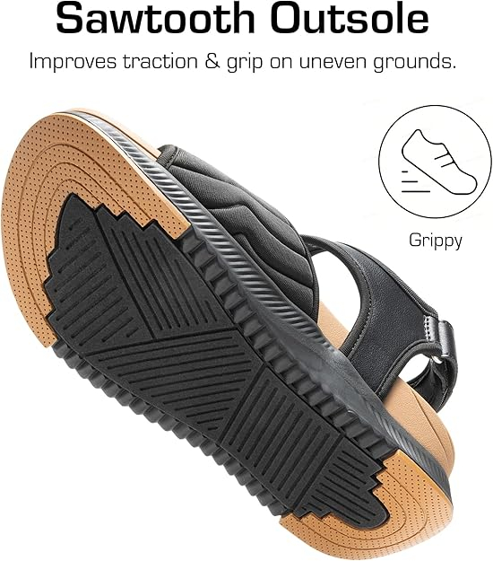 Sandale de vara ortopedice, usore, confortabile, negre/maro 41.5 [4]