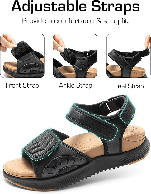 Sandale de vara ortopedice, usore, confortabile, negre/maro 41.5 [2]