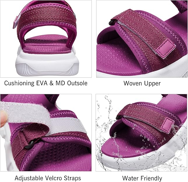 Sandale lejere de drumetii si aer liber pentru femei, mov/alb marimea 37 [4]