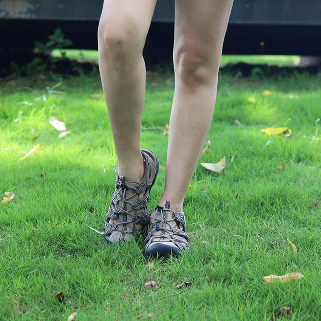 Sandale lejere de drumetii si aer liber pentru femei, gri-roz, marimea 36 [5]