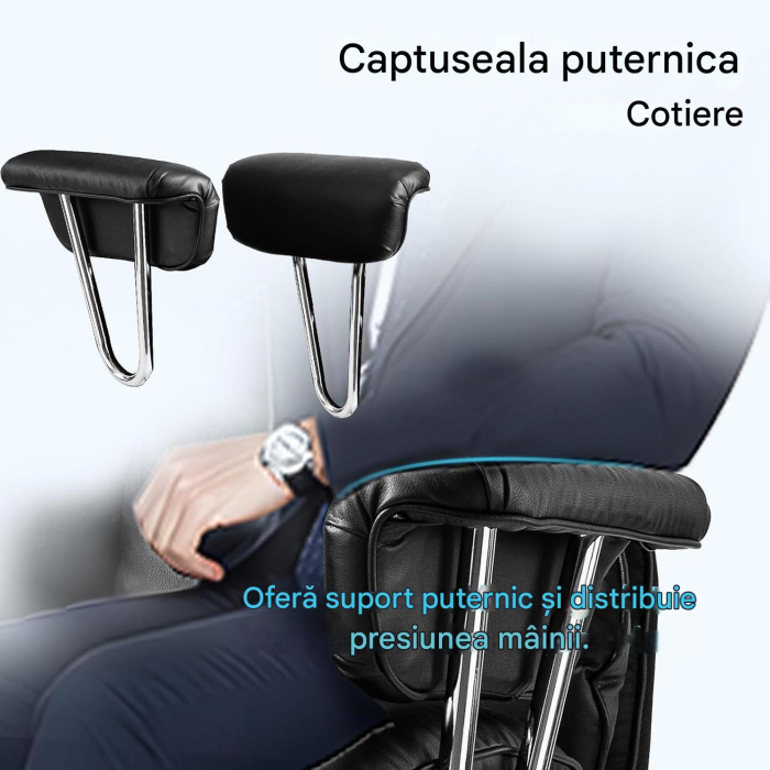 Scaun premium executiv pentru birou, rotativ, suport lombar, tetiera, perna picioare, inaltime ajustabila [7]