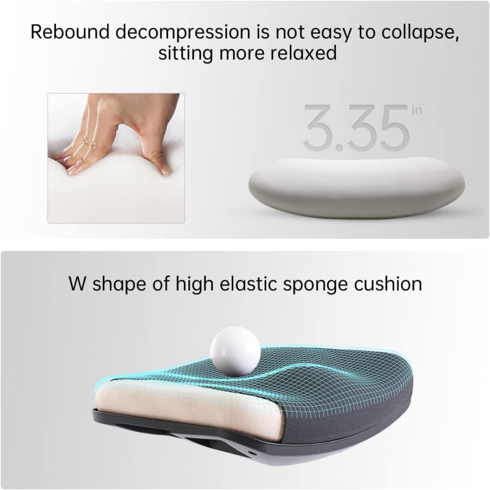 Scaun de birou ergonomic cu suport lombar reglabil si tetiera, cu perna elastica respirabila, 136 kg, negru-resigilat [5]