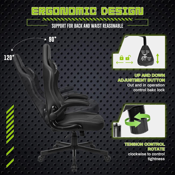Scaun ergonomic pentru birou, cotiere reglabile, inaltime ajustabila, ideal gamming- RESIGILAT [5]