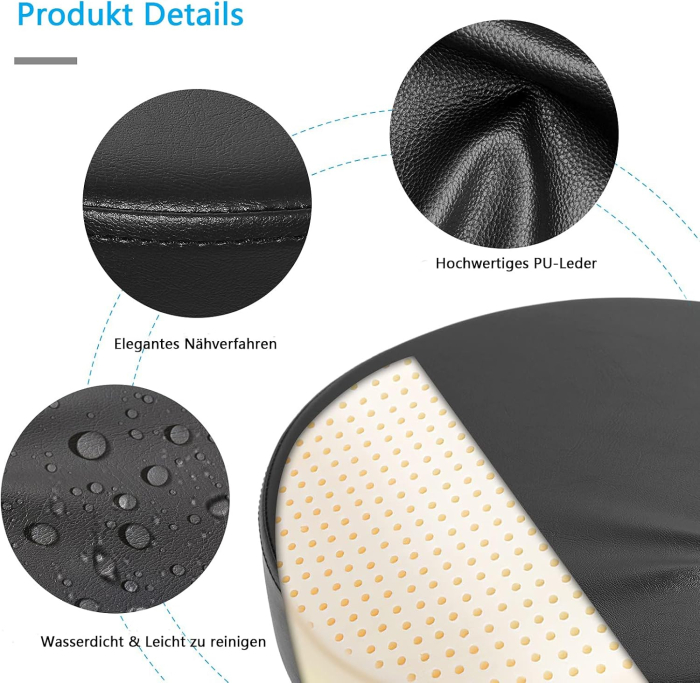 Scaun negru rotund ajustabil pe inaltime 50-62 cm; pentru max. 180kg, cu suport de picioare [4]