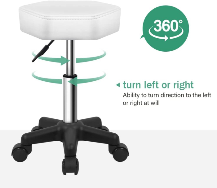 Scaun alb hexagon ajustabil pe inaltime 45-61 cm; pentru max. 136kg [4]