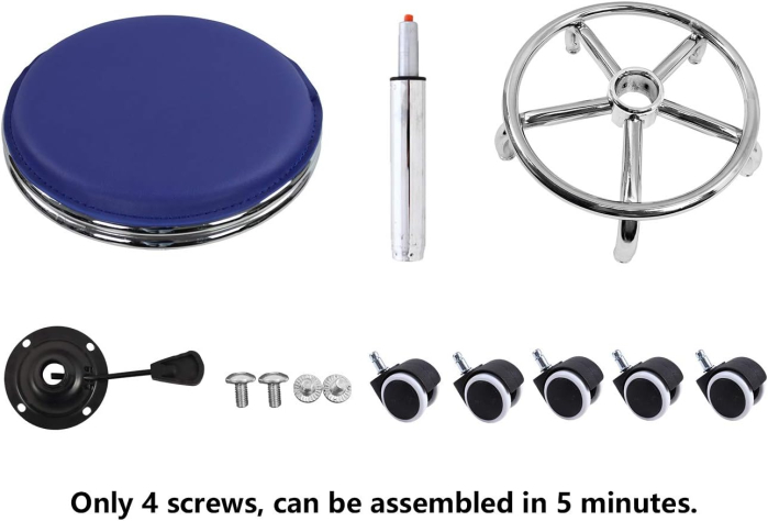 Scaun rotund ajustabil pe inaltime 38x3x18 cm; 4 kg, cu suport de picioare [7]