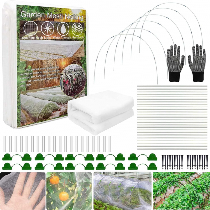 Sera tunel demontabila, din cadre detasabile, 3 x 10 m cu plasa contra insecte [1]