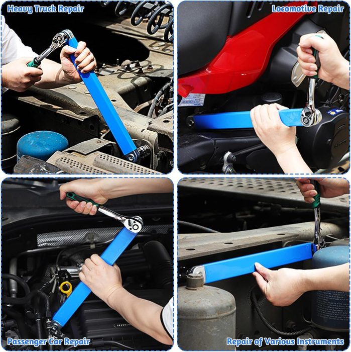 Cheie Prelungitoare Lergas, 39 cm, cu 4 Adaptoare, 1/4”, 3/8”, 1/2” [7]