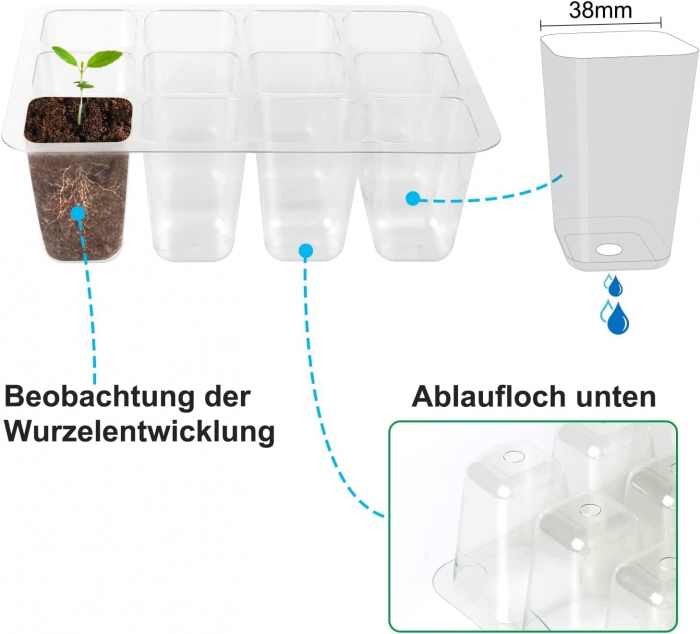 Minisera 6 tavite germinare rasaduri cu 72 celule [6]