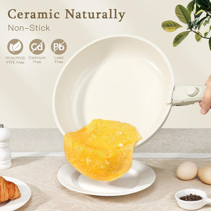 Set Vase GiPP 21 Piese, Antiaderente, Mâner Detașabil, Înveliș Granit [2]