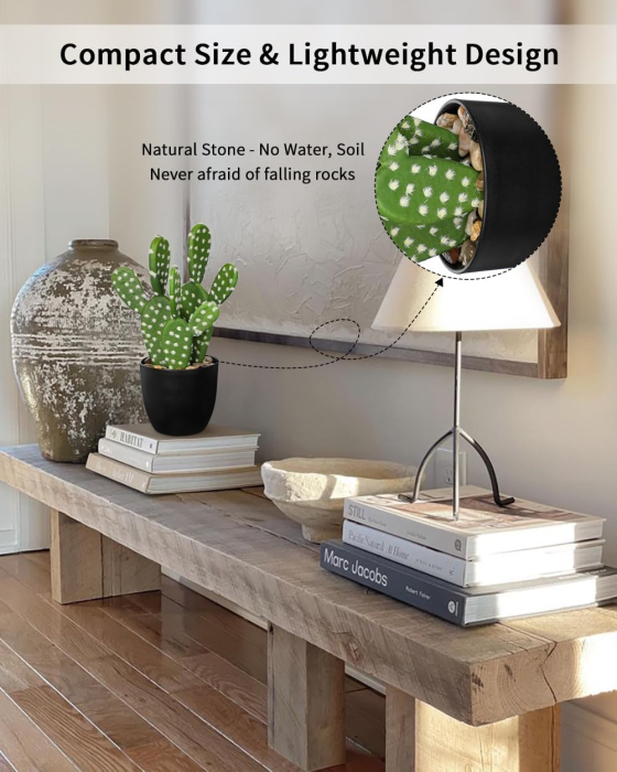 Cactus artificial în ghiveci (Euphorbia) plantă decorativă pentru casă și birou 26 cm [3]