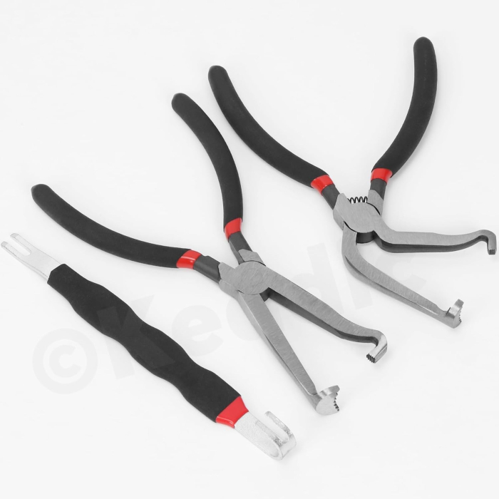 Set 3 Clești Auto pentru Conectori Electrici și Coliere, Drept + 60°, 20 cm [6]