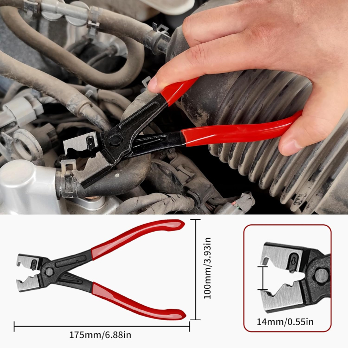 Set Clești Coliere Furtun WISEUP, 4 Piese, Oțel Carbon #55, Clește Lung 68 cm, Cutie Inclusă [2]