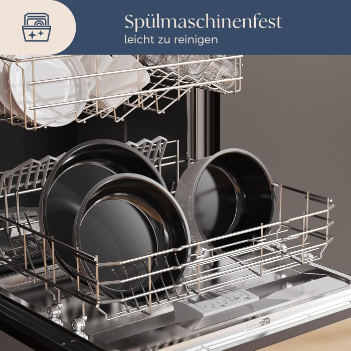 Set 9 piese oale cu mâner detașabil, ceramică antiaderentă Inducție & cuptor, gri [7]