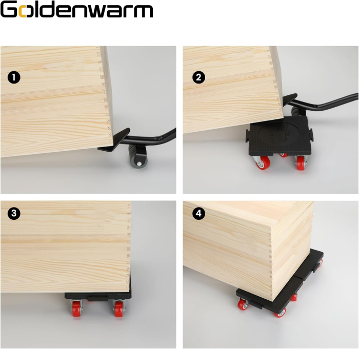 Set 4 role rotative 360° ridicat si transportat mobila cu capacitate de incarcare 800 kg si parghie ridicare usoara [3]