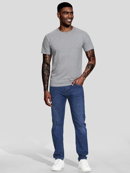 Set 5 tricouri sport respirabile pentru barbati,  Negru/Gri/Bleumarin/Rosu/Alb 4XL [6]