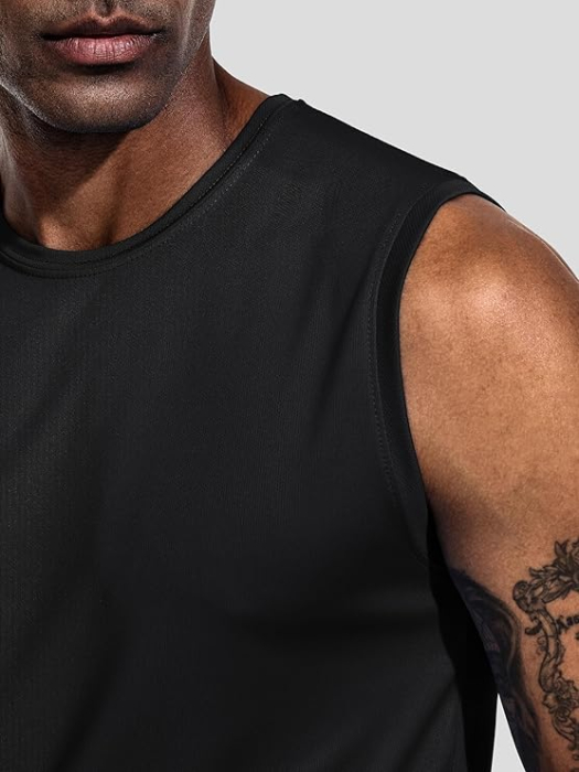 Set 5 tricouri sport fara maneci pentru barbati,  Negru/Gri/Bleumarin/Alb/Gri 3XL [3]