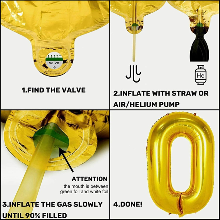 Set baloane pentru evenimente aniversare 40 ani, galben/negru 98 piese [4]