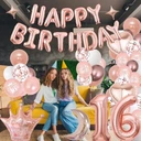 Set baloane pentru evenimente aniversare 16 ani, maro/alb 98 piese [2]