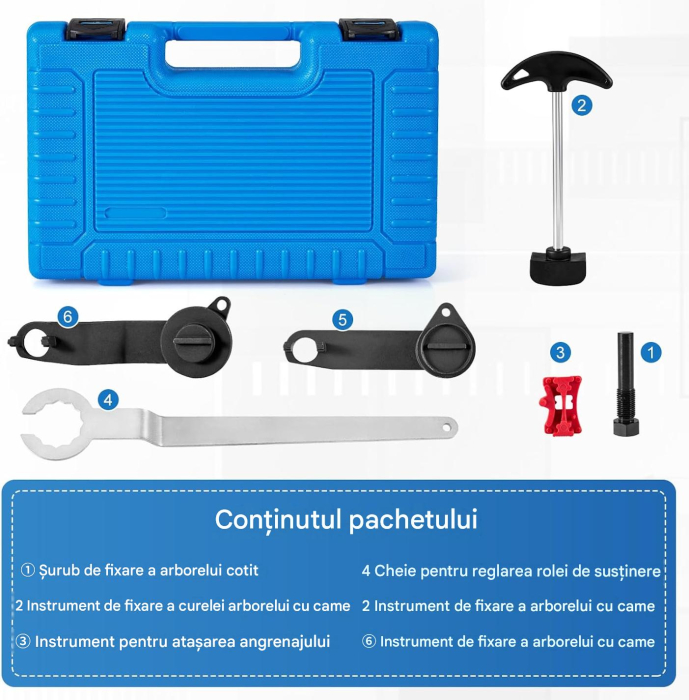 Set cale distributie pentru WV EA211 1.0L 1.2L 1.4L 1.6L FSI TSI TFSI, set 6 buc [7]