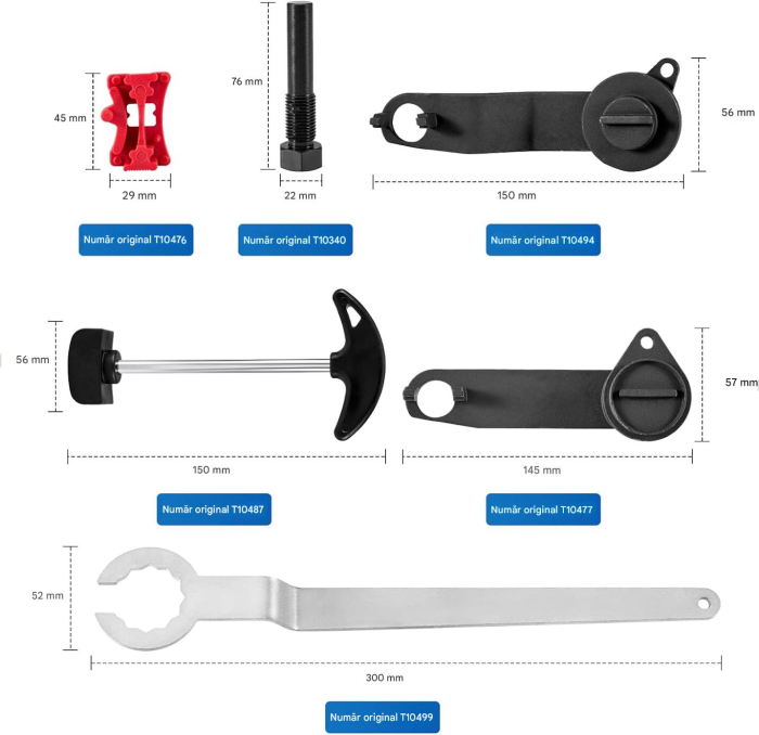 Set cale distributie pentru WV EA211 1.0L 1.2L 1.4L 1.6L FSI TSI TFSI, set 6 buc [6]
