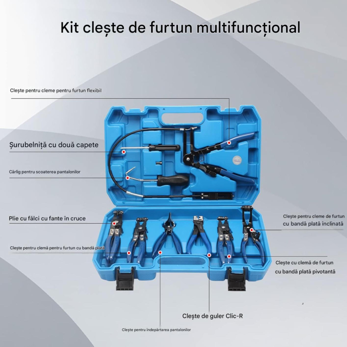 Set de clești pentru cleme de furtun 9 piese pentru utilizare auto [2]