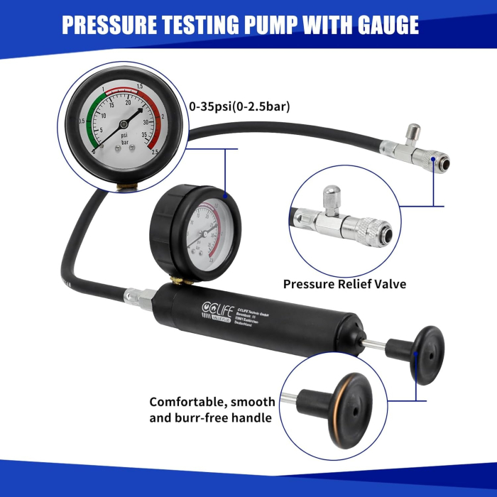 Trusa de presiune pentru verificare pierderi antigel, 16 piese [3]