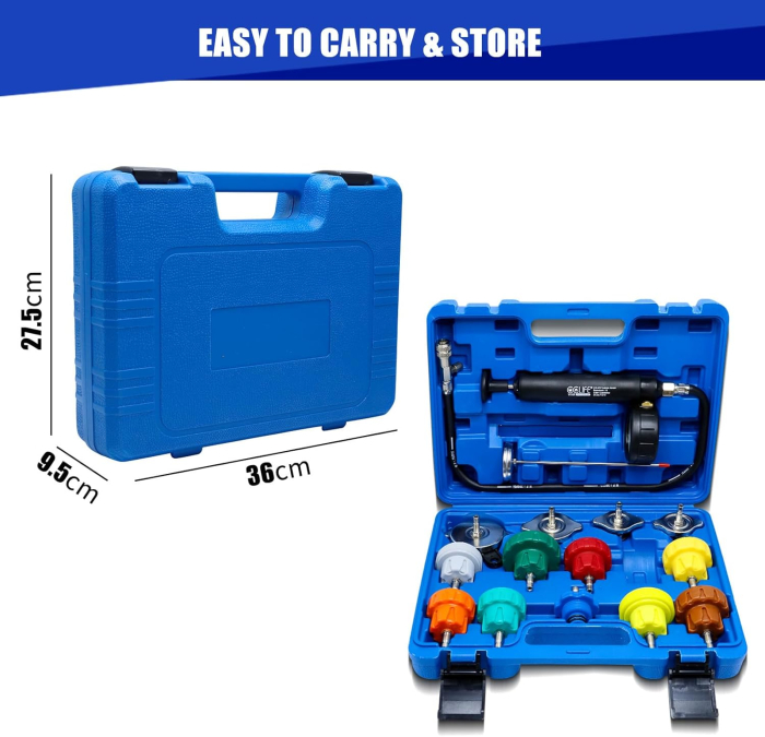 Trusa de presiune pentru verificare pierderi antigel, 16 piese [5]