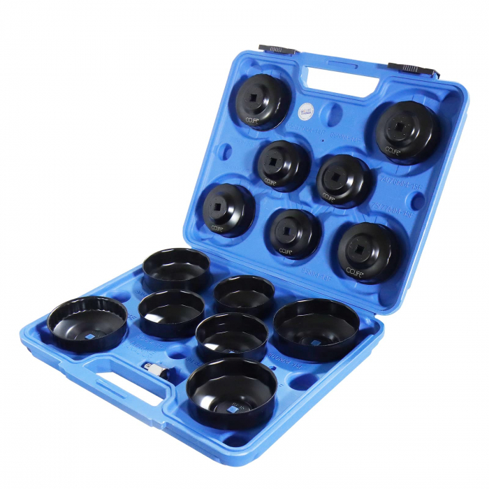 Trusa chei din otel, pentru filtre ulei 15 buc negre 65-101mm [1]