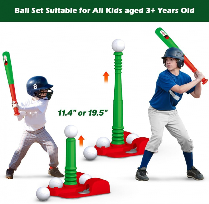 Set complet de jucarie Baseball cu bata, tinta, suport pop-up, bile 3-12 ani [5]