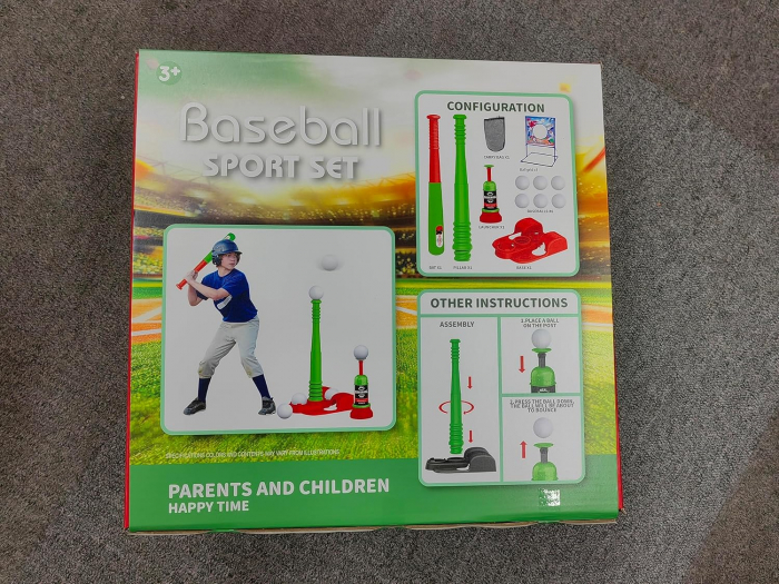 Set complet de jucarie Baseball cu bata, tinta, suport pop-up, bile 3-12 ani [8]